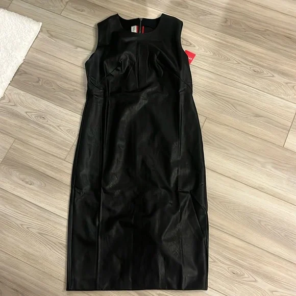 Spanx leather like sleeveless sheath dress NWT - Picture 3 of 5